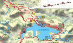  Karte des Sees Salagou für Mountainbike<br />